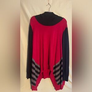 Red black and gray sweater